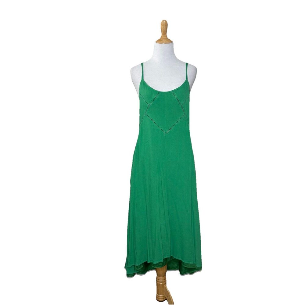Sundance Dress Kelly Green Aluna Maxi Cutwork Sundress Beach Boho Size Small